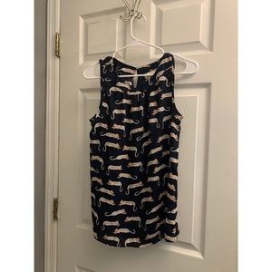 LOFT tiger sleeveless blouse